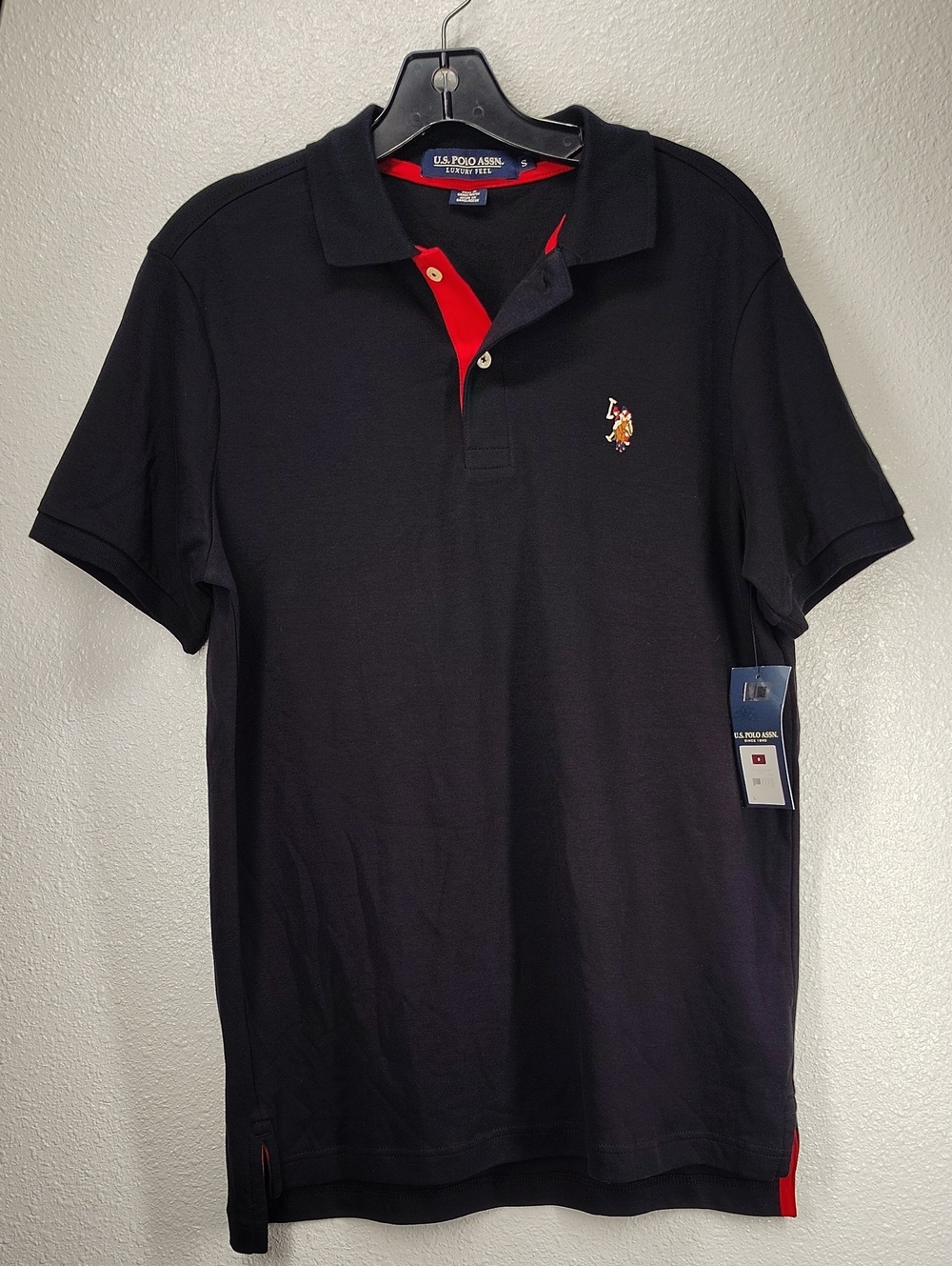 U.S. Polo Assn. Interlock Polo with Red Men's Size Small